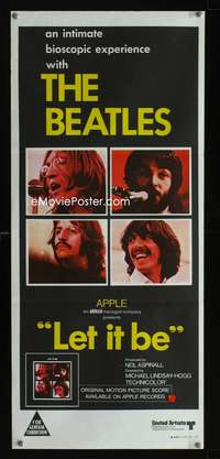 a671 LET IT BE Aust daybill movie poster '70 The Beatles, John Lennon