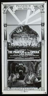 a742 PHANTOM OF THE OPERA Aust daybill movie poster R80s Lon Chaney