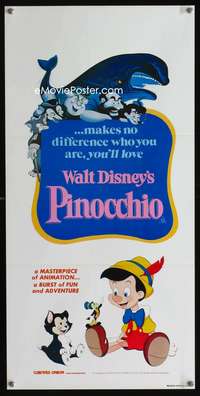 a747 PINOCCHIO Aust daybill movie poster R82 Walt Disney classic!