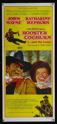 a789 ROOSTER COGBURN Aust daybill movie poster '75 John Wayne, Hepburn