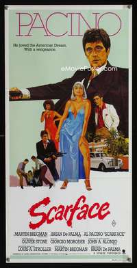 a796 SCARFACE Aust daybill movie poster '83 Al Pacino, De Palma