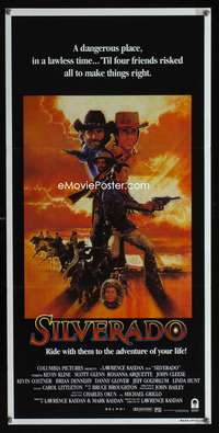 a811 SILVERADO Aust daybill movie poster '85 Kevin Kline, Peak art!