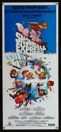a825 SNOWBALL EXPRESS Aust daybill movie poster '72 Disney, Dean Jones