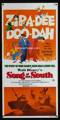 a831 SONG OF THE SOUTH Aust daybill movie poster R80s Walt Disney