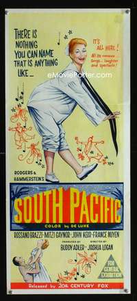 a835 SOUTH PACIFIC Aust daybill movie poster '59 Brazzi, Gaynor