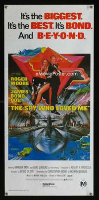 a838 SPY WHO LOVED ME Aust daybill movie poster R80s Bond!