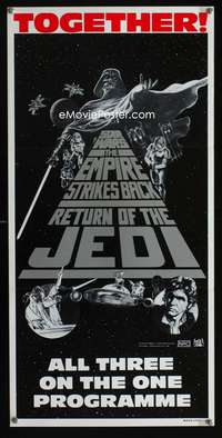 a848 STAR WARS TRILOGY Aust daybill movie poster '83 George Lucas