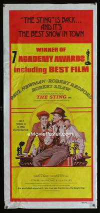 a852 STING Aust daybill movie poster R77 Paul Newman, Robert Redford