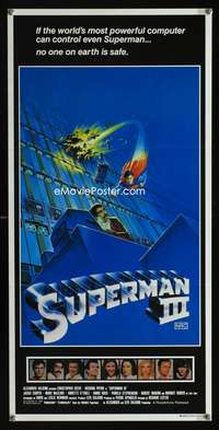 a862 SUPERMAN III Aust daybill movie poster '83 Chris Reeve, Pryor
