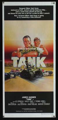 a869 TANK Aust daybill movie poster '84 James Garner, Craig artwork!
