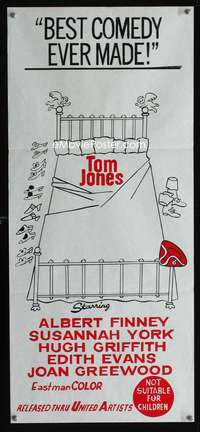 a893 TOM JONES Aust daybill movie poster R60s Albert Finney, Evans