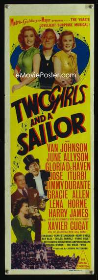 a906 TWO GIRLS & A SAILOR Aust daybill movie poster '44 June Allyson