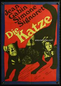 a082 LE CHAT East German movie poster '72 Simone Signoret, Jean Gabin