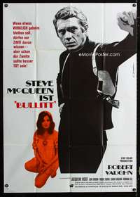 a092 BULLITT German 33x46 movie poster '69 Steve McQueen, Scharl art!