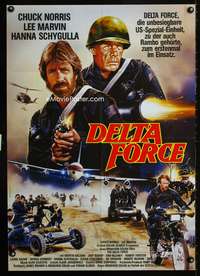a151 DELTA FORCE German movie poster '86 Chuck Norris, Lee Marvin