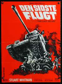 a192 LAST ESCAPE Danish movie poster '70 really cool tank image!