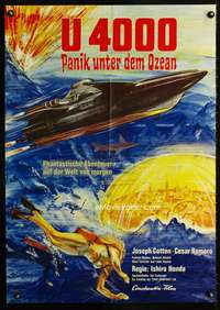 a193 LATITUDE ZERO German movie poster '70 Ishiro Honda, cool art!