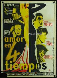a324 AMOR EN 4 TIEMPOS Mexican movie poster '55 Arturo Cordova