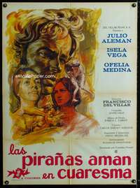 a338 LAS PIRANAS AMAN EN CUARESMA Mexican movie poster '69