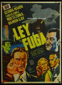 a340 LEY FUGA Mexican movie poster '54 Emilio Gomez Muriel
