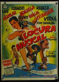 a341 LOCURA MUSICAL Mexican movie poster '58 Tito Guizar