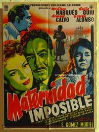 a347 MATERNIDAD IMPOSIBLE Mexican movie poster '55 Marques