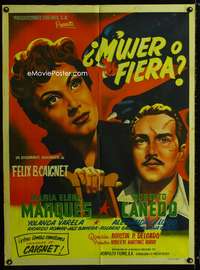 a352 MUJER O FIERA Mexican movie poster '54 Maria Elena Marques