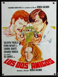 a074 LOS DOS AMIGOS South American movie poster '80 Rubin Galindo