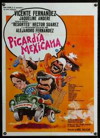 a076 PICARDIA MEXICANA South American movie poster '78 Carrero art!