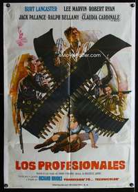 a304 PROFESSIONALS Spanish movie poster '66 Burt Lancaster, Lee Marvin