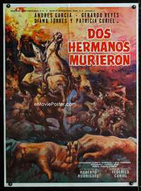 a277 DOS HERMANOS MURIERON South American movie poster '80 Andres Garcia