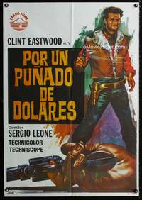 a282 FISTFUL OF DOLLARS Spanish movie poster R73 Eastwood, Jano art!