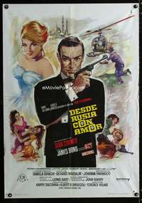 a284 FROM RUSSIA WITH LOVE Spanish movie poster R74 Mac art of Bond!