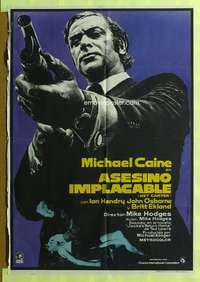 a286 GET CARTER Spanish movie poster '71 Caine, Mac Gomez artwork!
