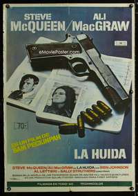 a287 GETAWAY Spanish movie poster '72 Steve McQueen, Mac artwork!