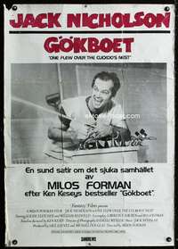 a017 ONE FLEW OVER THE CUCKOO'S NEST Swedish movie poster '75 Jack!