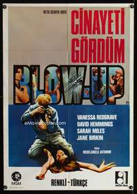 a028 BLOWUP Turkish movie poster '66 Michelangelo Antonioni, Redgrave