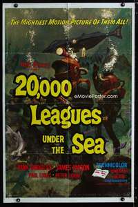 b006 20,000 LEAGUES UNDER THE SEA one-sheet movie poster R71 Jules Verne