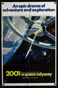 b001 2001 A SPACE ODYSSEY style A one-sheet movie poster '68 space wheel!