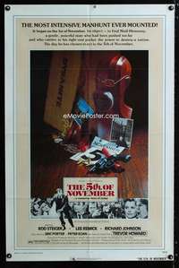 b014 5TH OF NOVEMBER one-sheet movie poster '75 Rod Steiger, Lee Remick