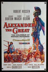 b022 ALEXANDER THE GREAT one-sheet movie poster '56 Richard Burton, March
