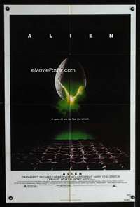 b025 ALIEN one-sheet movie poster '79 Ridley Scott sci-fi classic!