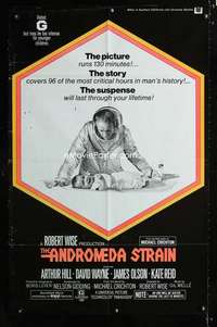 b045 ANDROMEDA STRAIN one-sheet movie poster '71 Michael Crichton, Wise