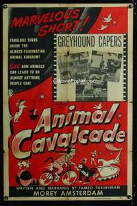 b048 ANIMAL CAVALCADE one-sheet movie poster '53 Greyhound Capers!