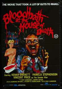 b128 BLOODBATH AT THE HOUSE OF DEATH Aust one-sheet movie poster '84 wacky!