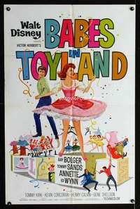 b066 BABES IN TOYLAND one-sheet movie poster '61 Disney, Ray Bolger