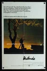 b068 BADLANDS one-sheet movie poster '74 Terrence Malick, Martin Sheen