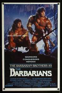 b074 BARBARIANS one-sheet movie poster '87 brothers Peter & David Paul!