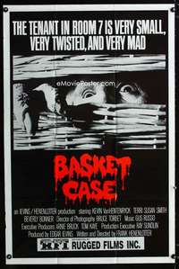 b078 BASKET CASE one-sheet movie poster '82 very twisted & mad evil twin!