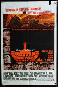b083 BATTLE OF THE BULGE one-sheet movie poster '66 Fonda, Thurston art!
